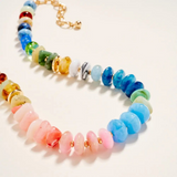 17" mixed colorful ombre resin bead necklace