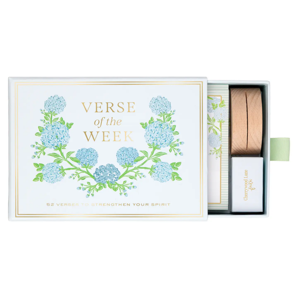 hydrangea verse of the week set of 52 cards with stand