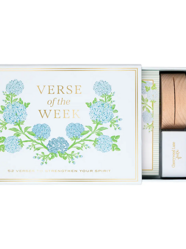 hydrangea verse of the week set of 52 cards with stand