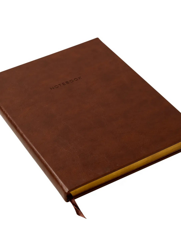 brown desk journal