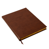 brown desk journal