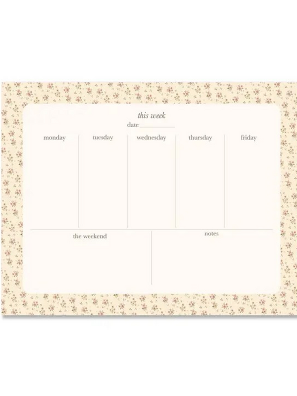 ditsy floral weekly planner notepad