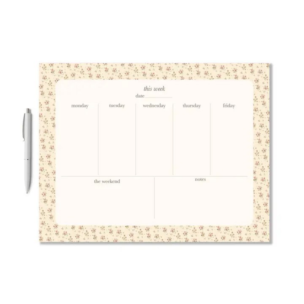 ditsy floral weekly planner notepad