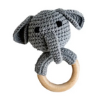 Elephant Hand Crochet Teether Rattle