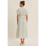 Mint Green Buckled Midi Dress