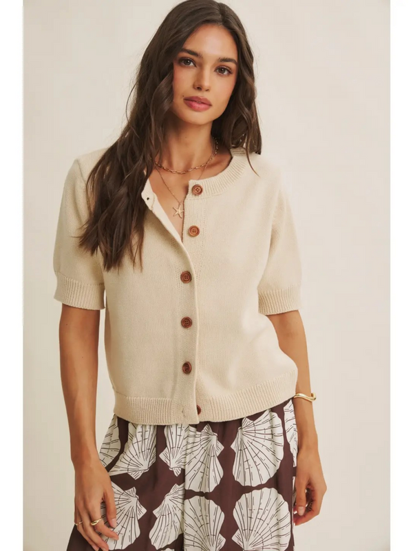 natural cotton knit cardigan