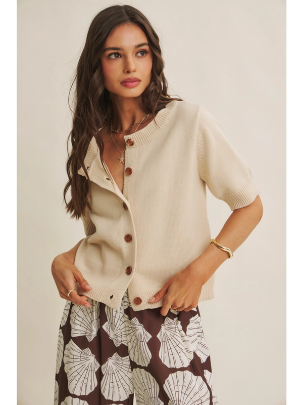 natural cotton knit cardigan