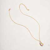 olive print tile enamel necklace