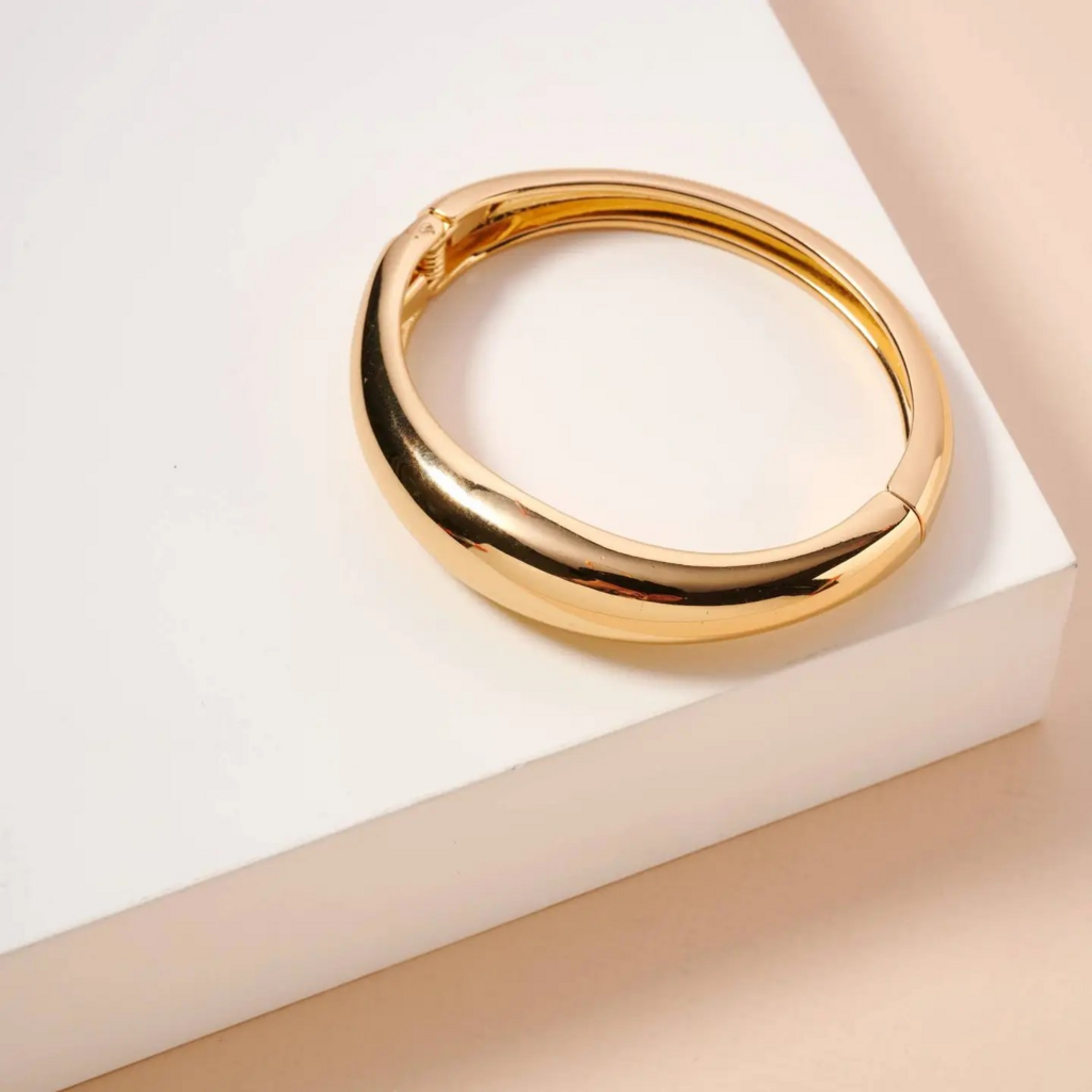 irregular basic alloy cuff bracelet in gold