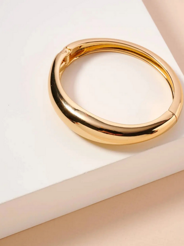 irregular basic alloy cuff bracelet in gold
