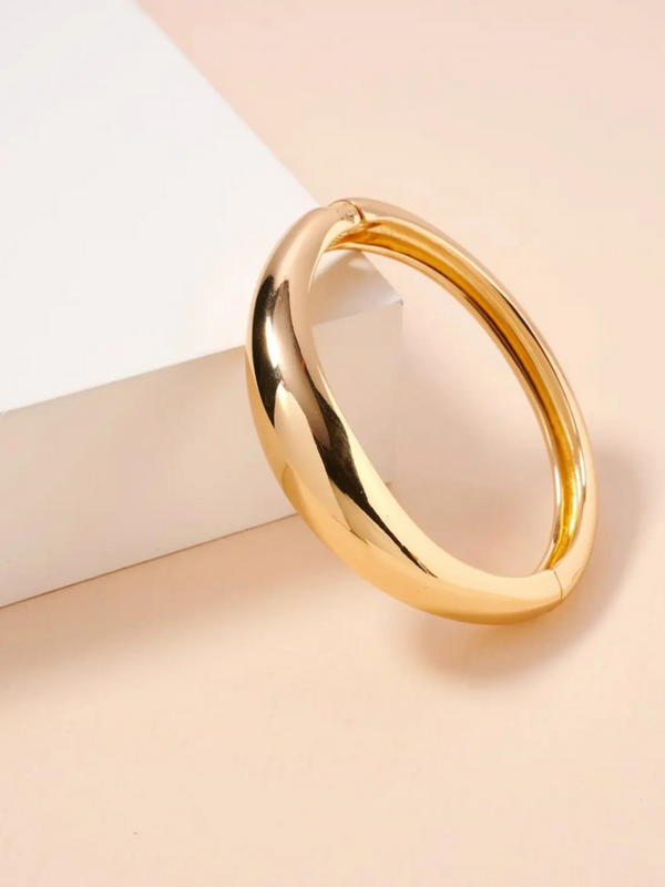 irregular basic alloy cuff bracelet in gold