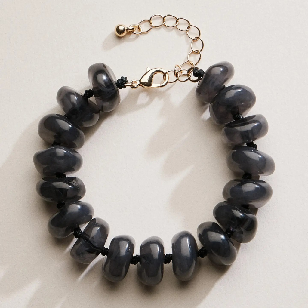 black stone beaded bracelet