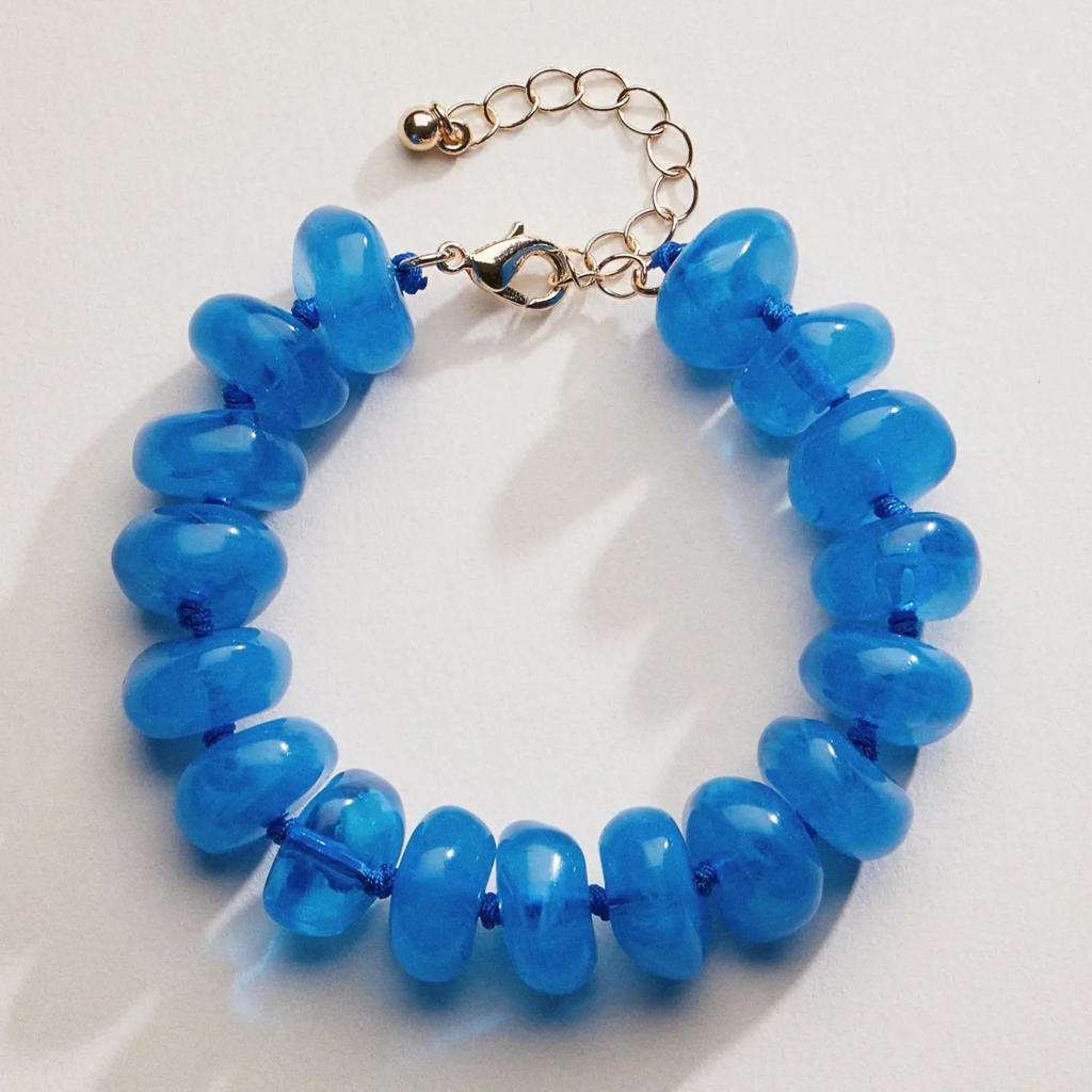 blue stone beaded bracelet