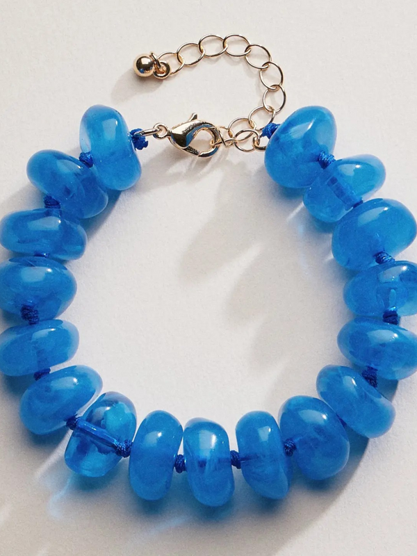blue stone beaded bracelet