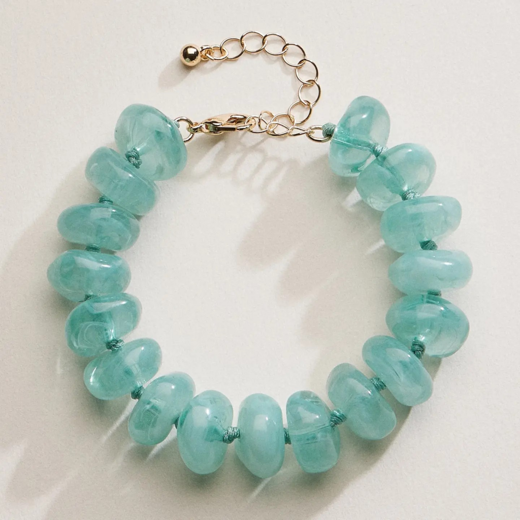 mint stone beaded bracelet