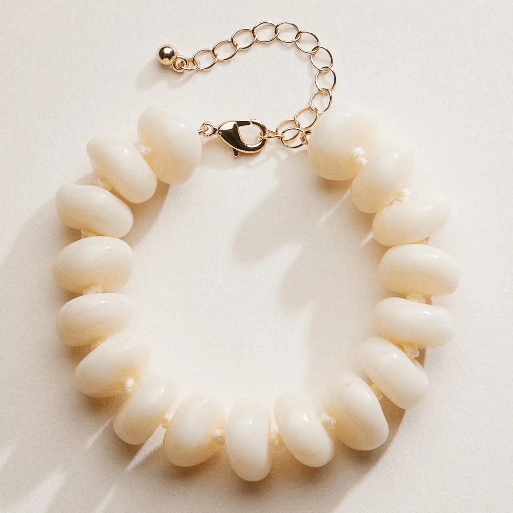 neutral stone beaded bracelet