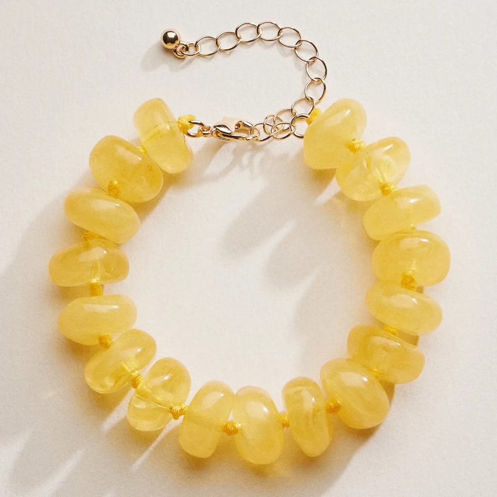 yellow stone beaded bracelet