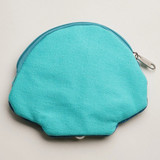 light blue beaded seashell coin purse