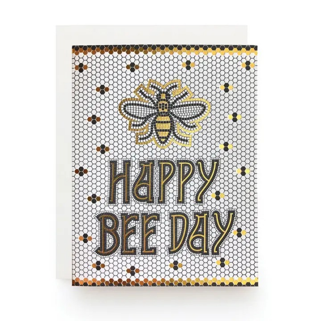 bee day tile birthday card