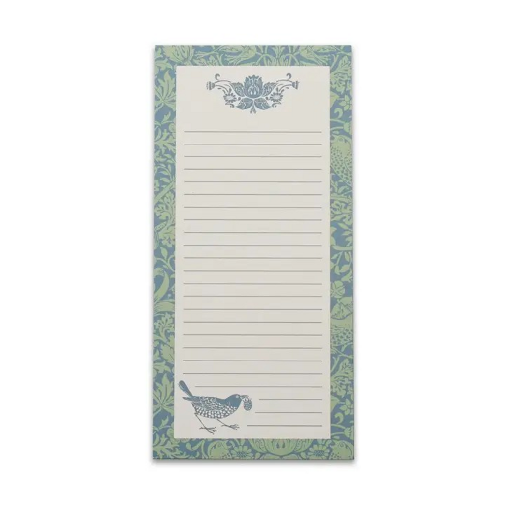 sage strawberry thief magnetic memo pad