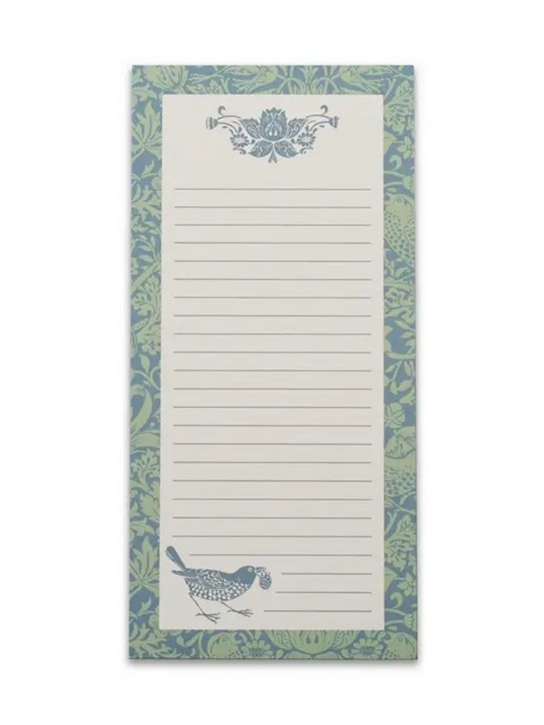 sage strawberry thief magnetic memo pad