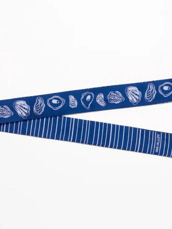 navy with white stripes skinny scarf