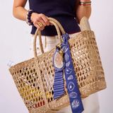 navy with white stripes skinny scarf