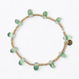 mint glass bead stretch bracelet