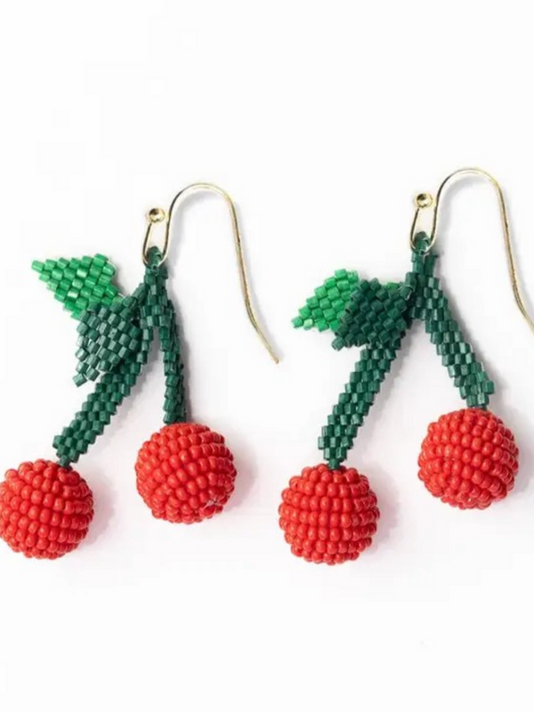 drop cherry cluster earrings