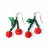 drop cherry cluster earrings