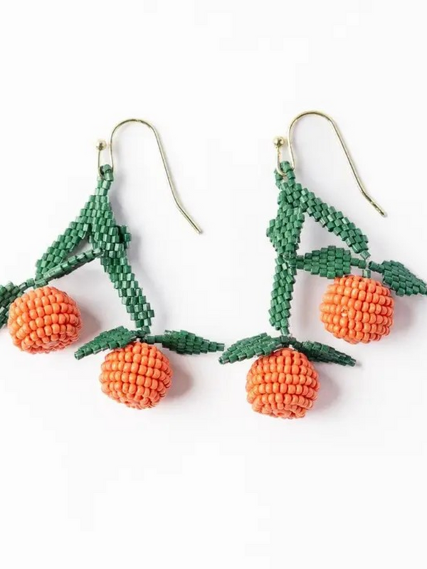 orange clementine dangle earrings