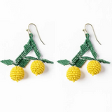 yellow lemon cluster earrings