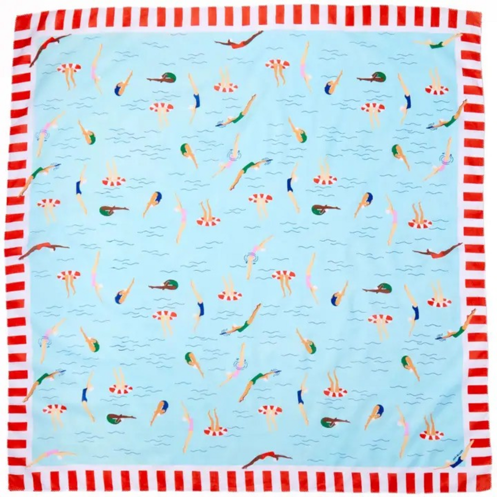 swimmer print scarf