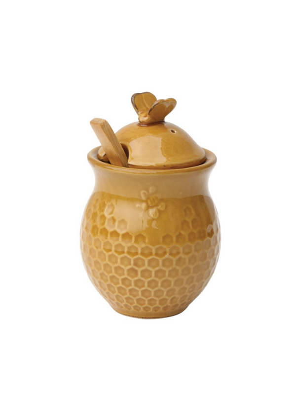 Honey Jar with Wood Honey Spoon