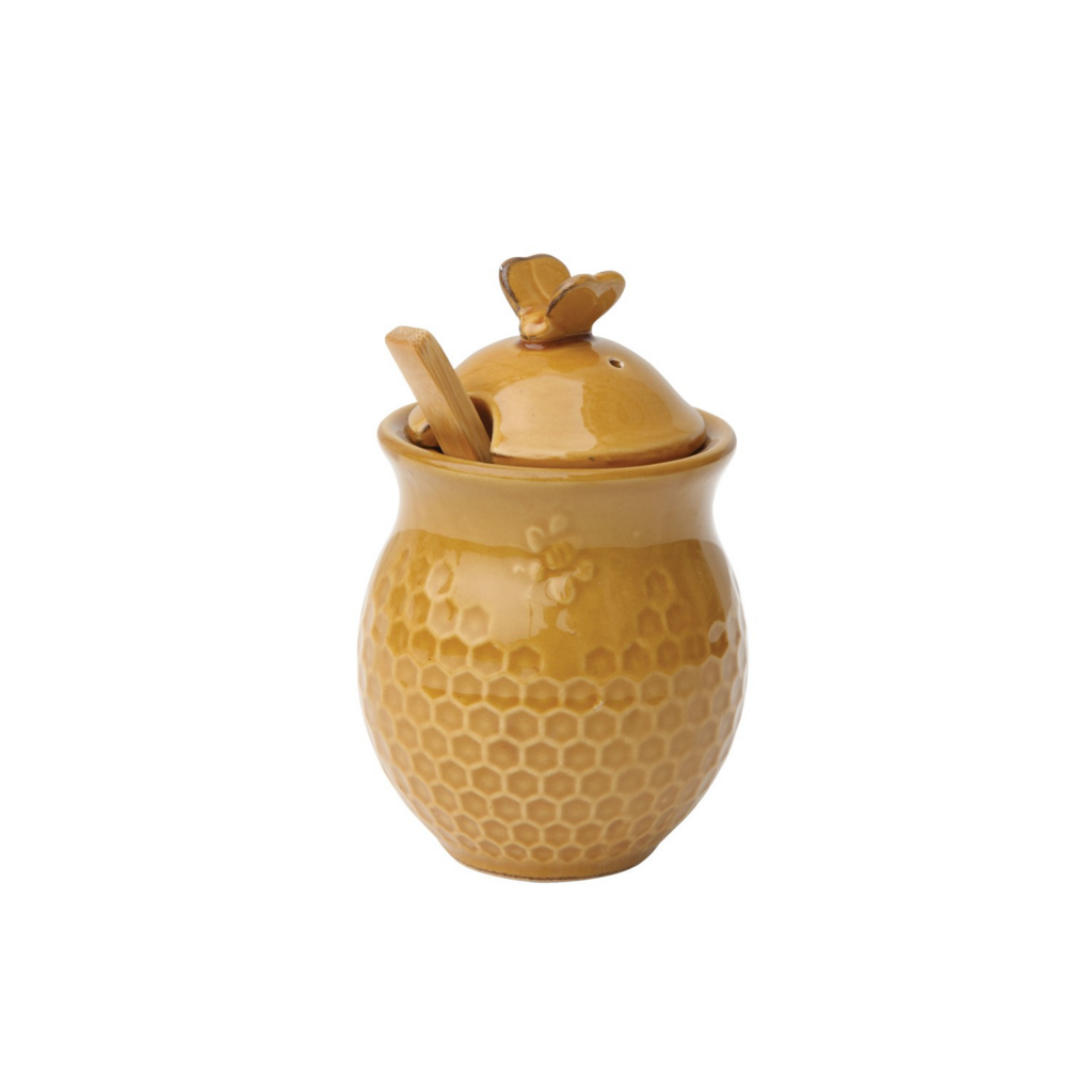 Honey Jar with Wood Honey Spoon