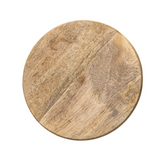 9-3/4" Round x 2-1/2"H Mango Wood Pedestal, Natural