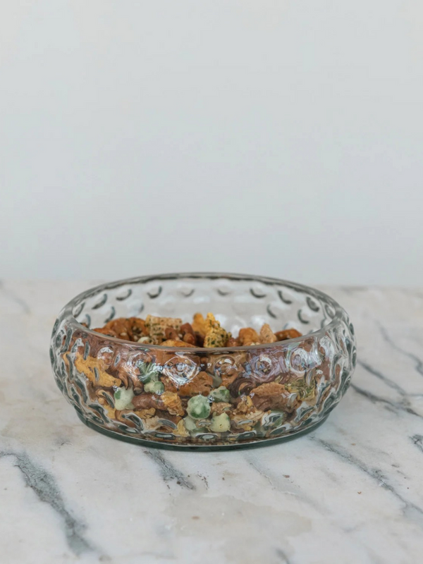 Hand Blown Glass Stackable Hobnail Bowl