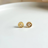 gold button stud earrings