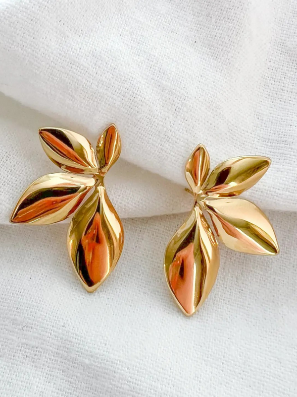 leaf statement earrings