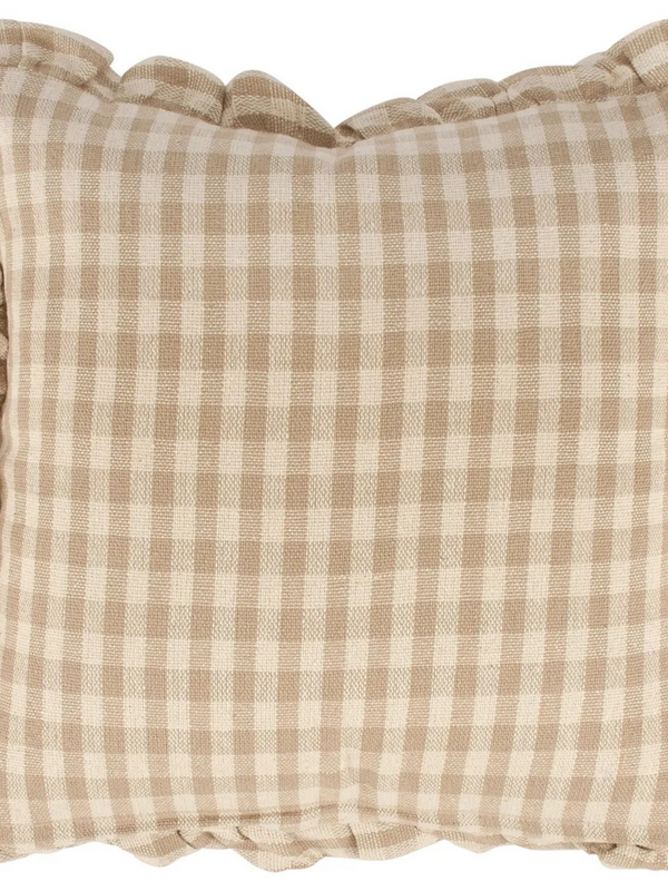 Tan Gingham Pillow