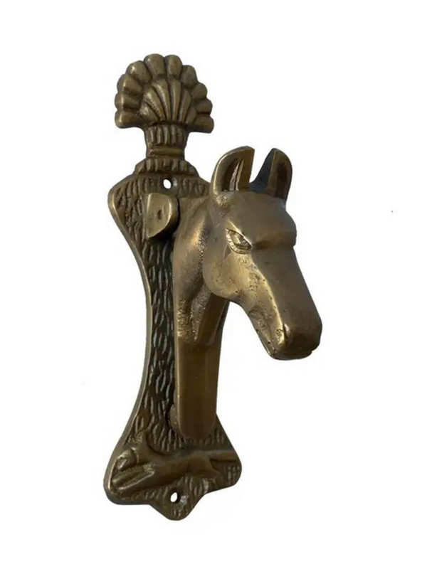 antiqued brass horse head door knocker