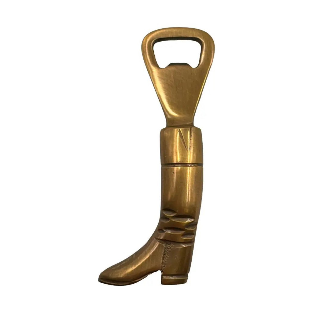 antiqued brass equestrian boot bottle opener