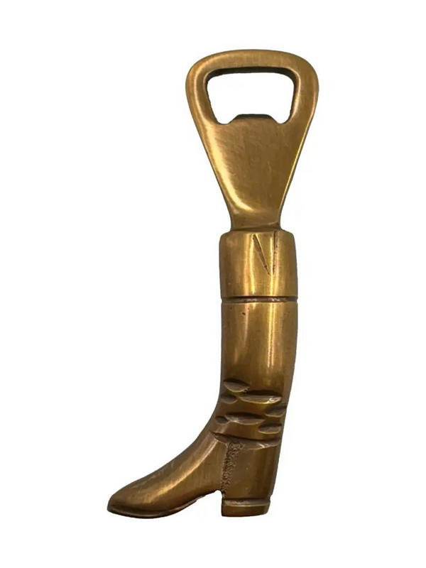 antiqued brass equestrian boot bottle opener