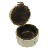 horse head round jewelry trinket bone box 2-1/4"