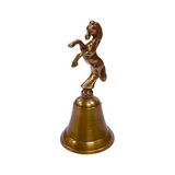 antiqued brass horse bell 5"