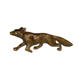 solid antiqued brass running fox decor