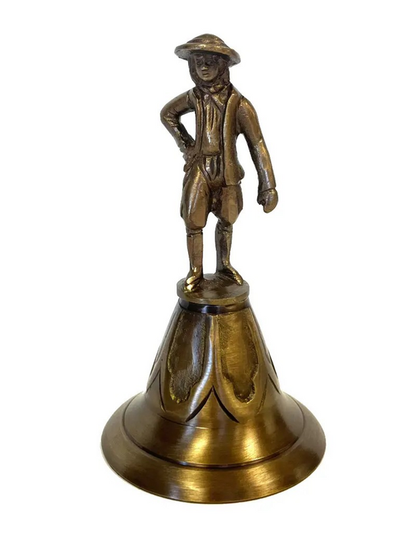 antiqued brass colonial man bell
