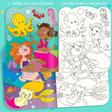 mermaids dry erase reusable coloring book