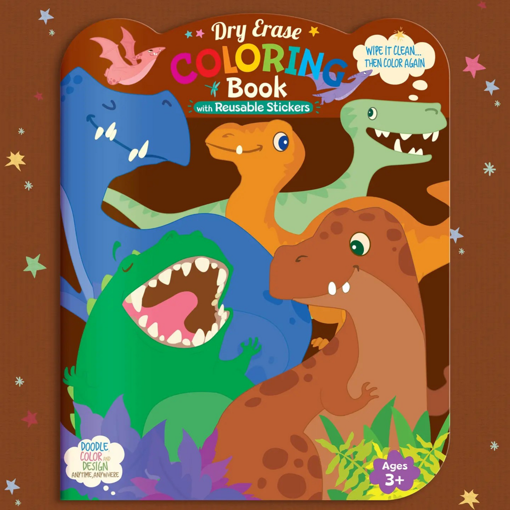 dino dry erase reusable coloring book