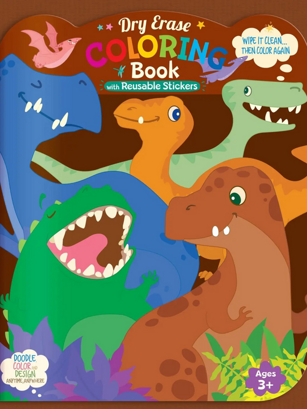 dino dry erase reusable coloring book
